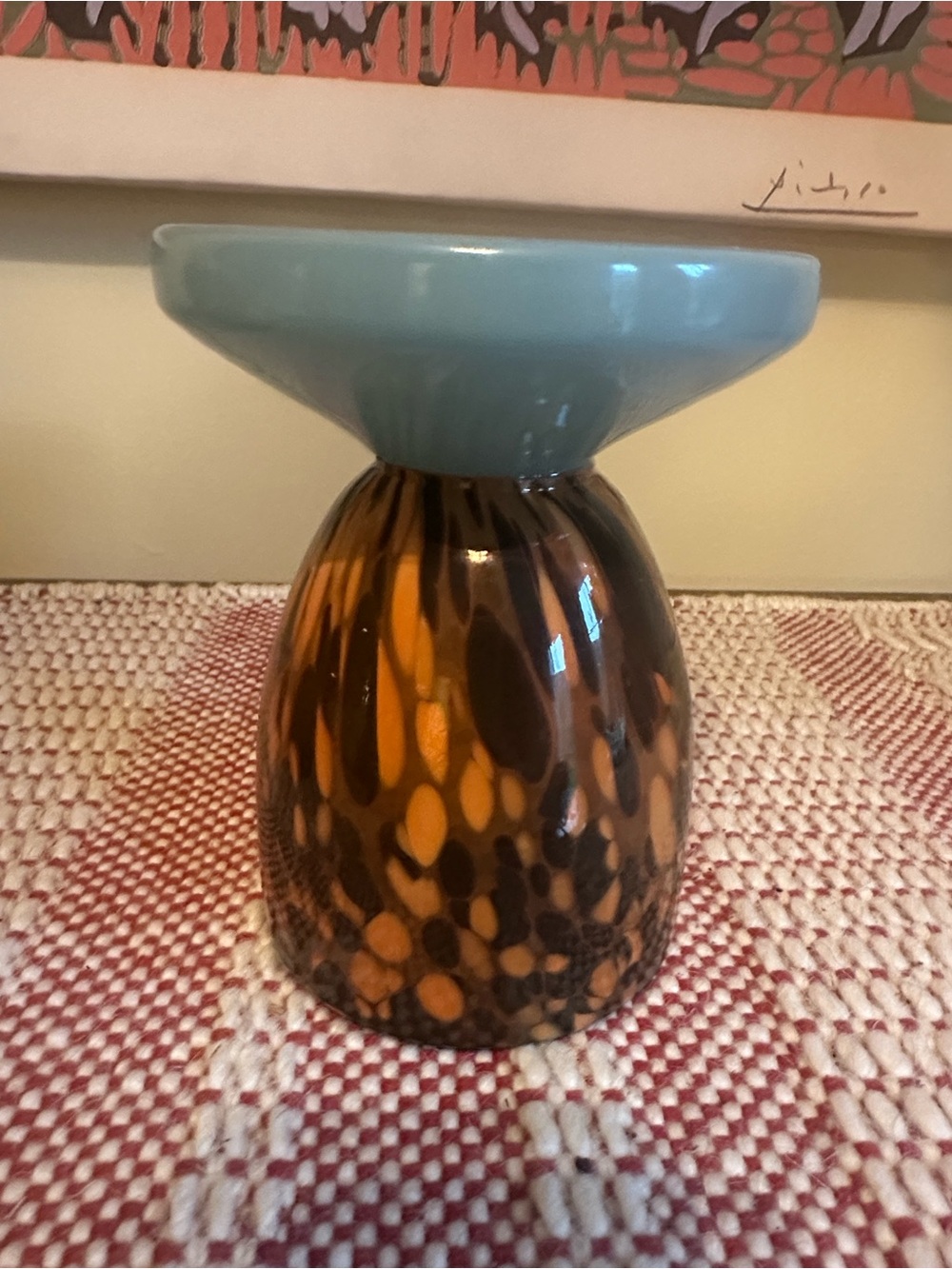 Anthropologie Blown Glass Bela Candleholder 6.5 in.